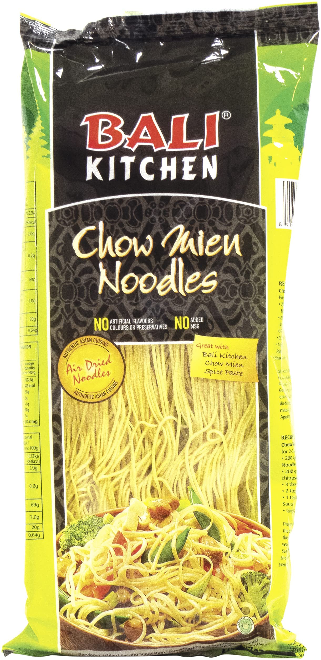 BALI KITCHEN Chow Mein Noodles (1 x 200g) | Authentic Asian Stir Fry Noodles | Perfect for Quick Meals, Home Cooking & Restaurant Style Dishes