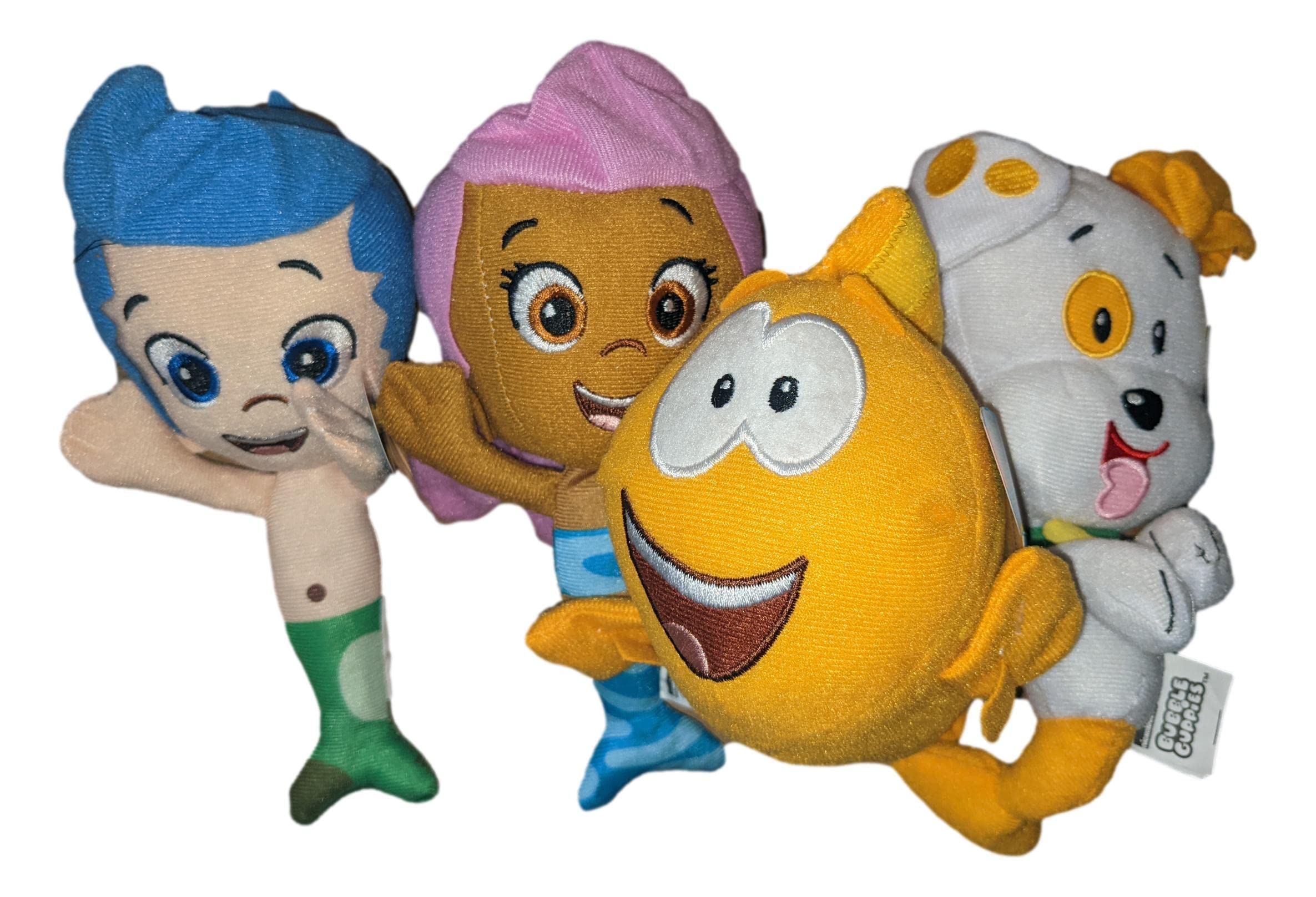 Bubble Guppies Plush Doll Set - Gil, Molly, Bubble Puppy & Mr. Grouper (10 inch) - Soft Stuffed Animals for Kids, Perfect for Playtime, Birthday Gifts & Nursery Decor