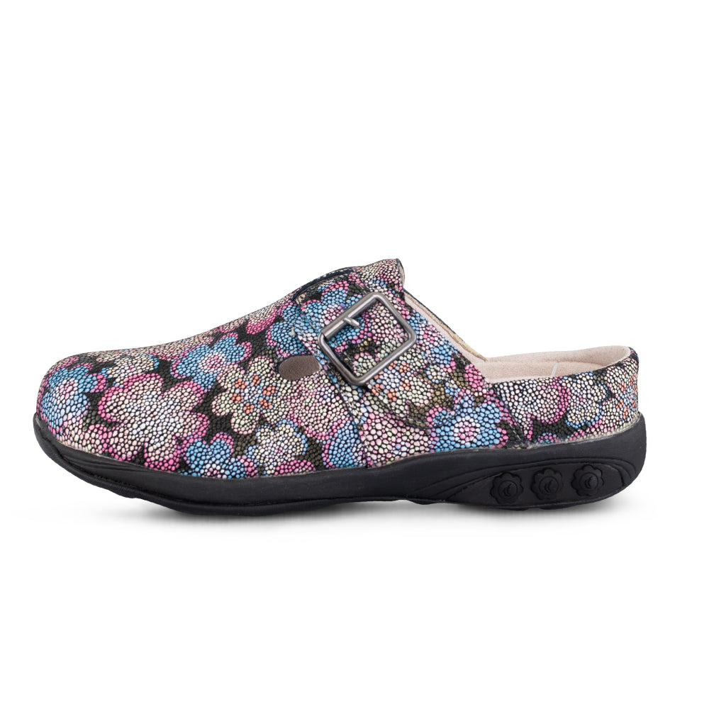 Chloe Women's Adjustable Leather Clog Sandals - Comfortable Slip-On Shoes for Casual Wear & Home Use
