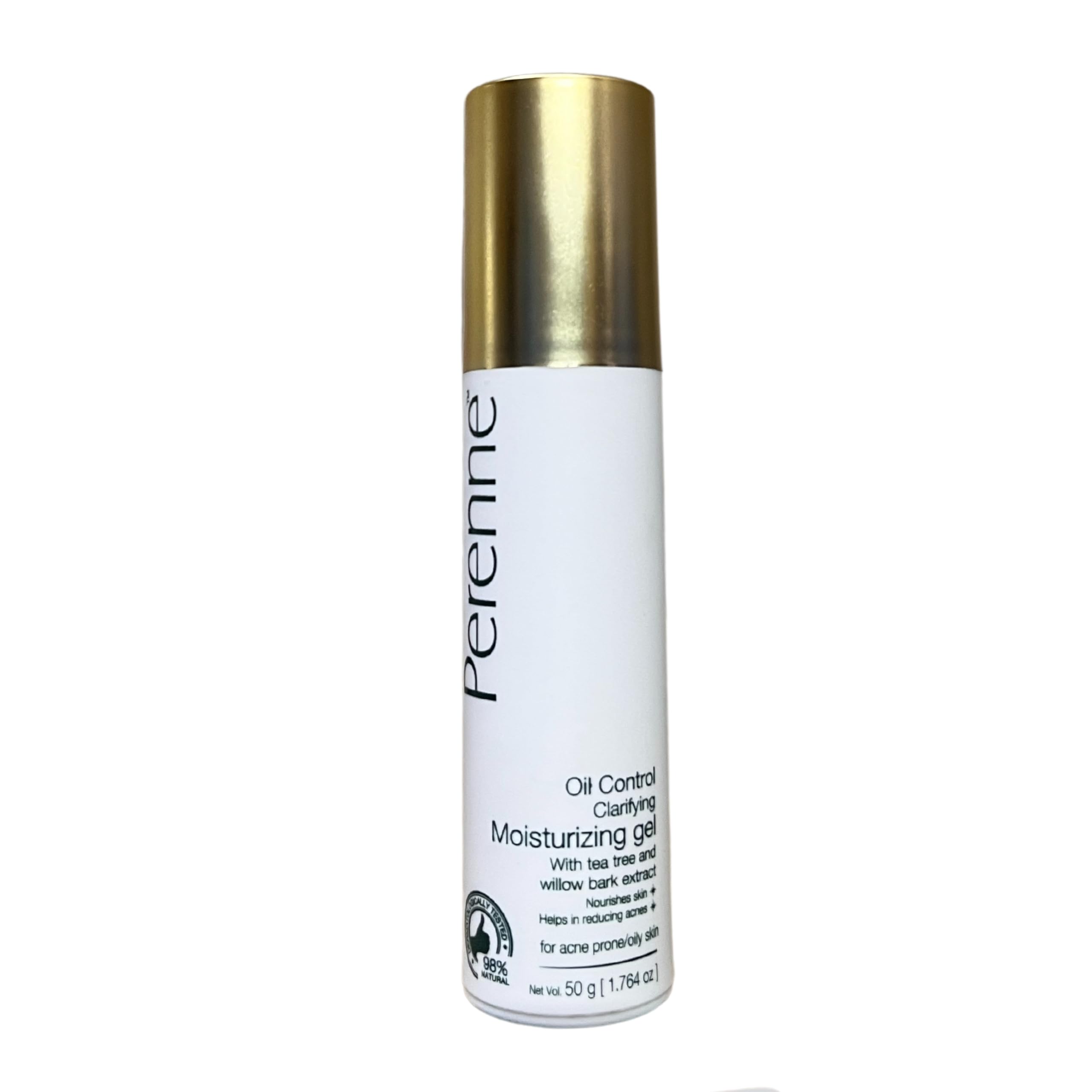 Perenne Oil Control Clarifying Moisturizing Face Gel with Willow Bark Extract & Vetiver Root for Men & Women (50g) - Acne Prevention, Hydration & Flawless Skin - Perfect for Oily & Combination Skin Daily Care