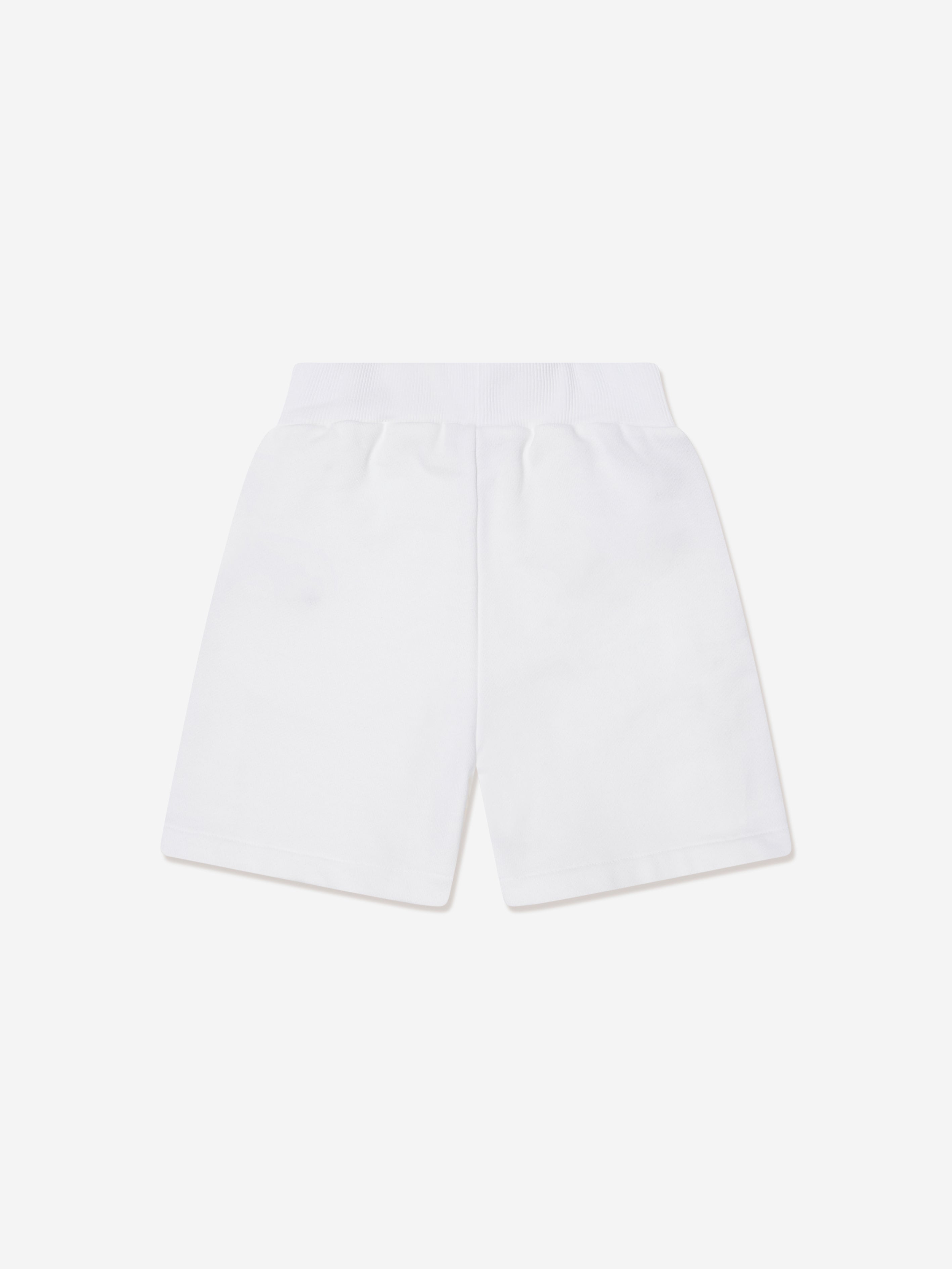 Balmain Girls Logo Jersey Shorts - White Cotton Casual Shorts for Summer, Playdates & Outfits