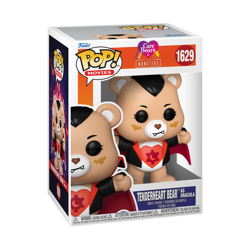 Tenderheart Bear as Dracula 1629 with Protector - Cute Halloween Plush Toy for Kids, Collectors & Gift Giving
