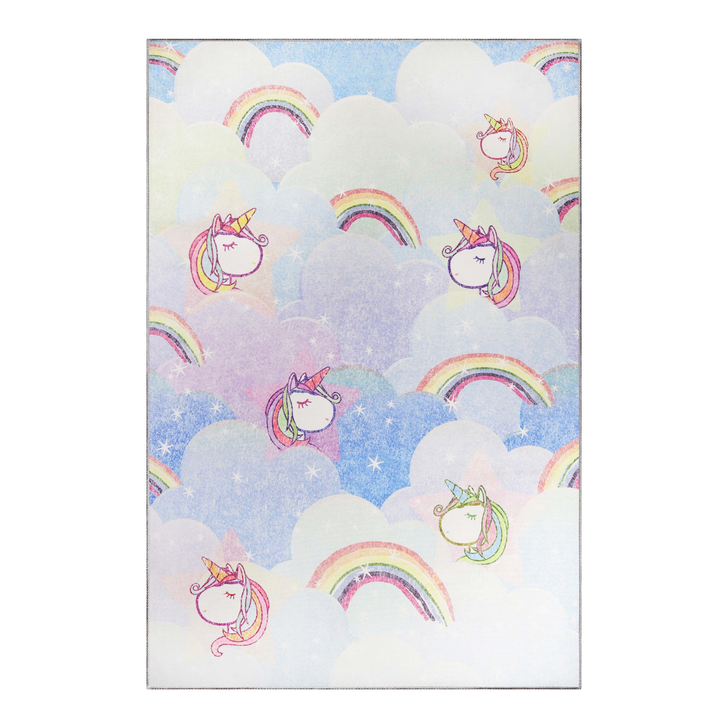 Unicorn Rainbow Kids Playroom Rug - Soft Non-Slip Nursery Carpet for Toddlers & Children | Perfect for Bedroom, Play Area & Daycare Floor Decor