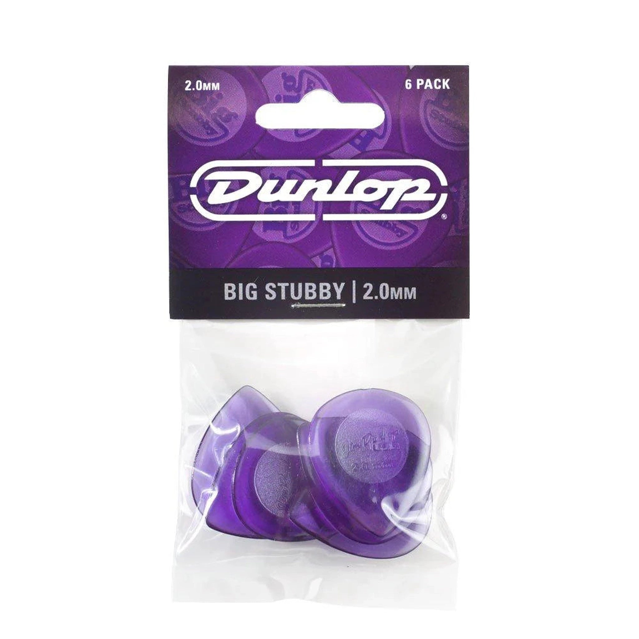 Dunlop Big Stubby 2.0 Guitar Picks - 6 Pack of Thick Triangle Plectrums for Bass & Electric Guitar Players - Perfect for Rock, Blues and Heavy Metal Music