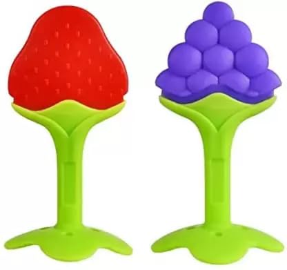 Dumbbell Teether for Babies - Pack of 2, BPA-Free Silicone Teething Toys for Soothing Sore Gums - Perfect for Infants 3+ Months, Gym & On-The-Go Use