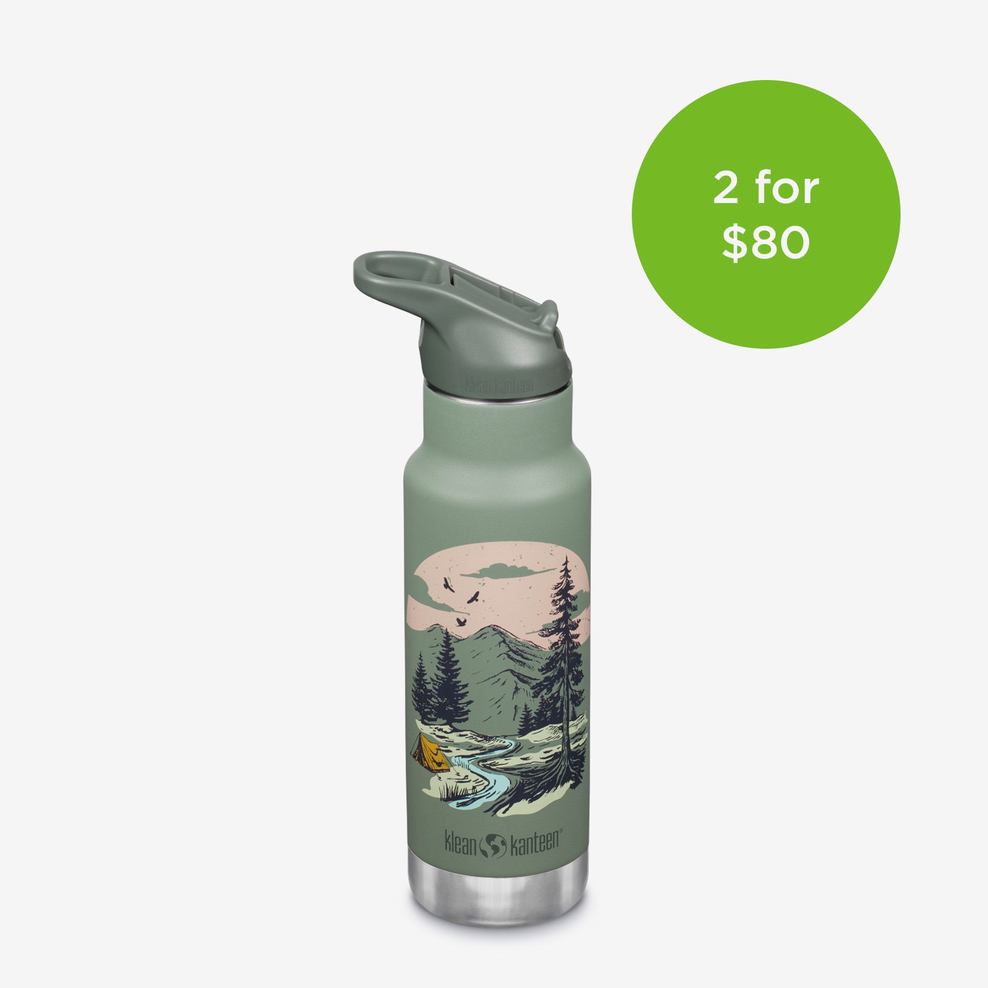 12 oz (355ml) Insulated Water Bottle for Kids - Leak Proof Flip Top Sport Cap - Perfect for School, Sports & Outdoor Activities