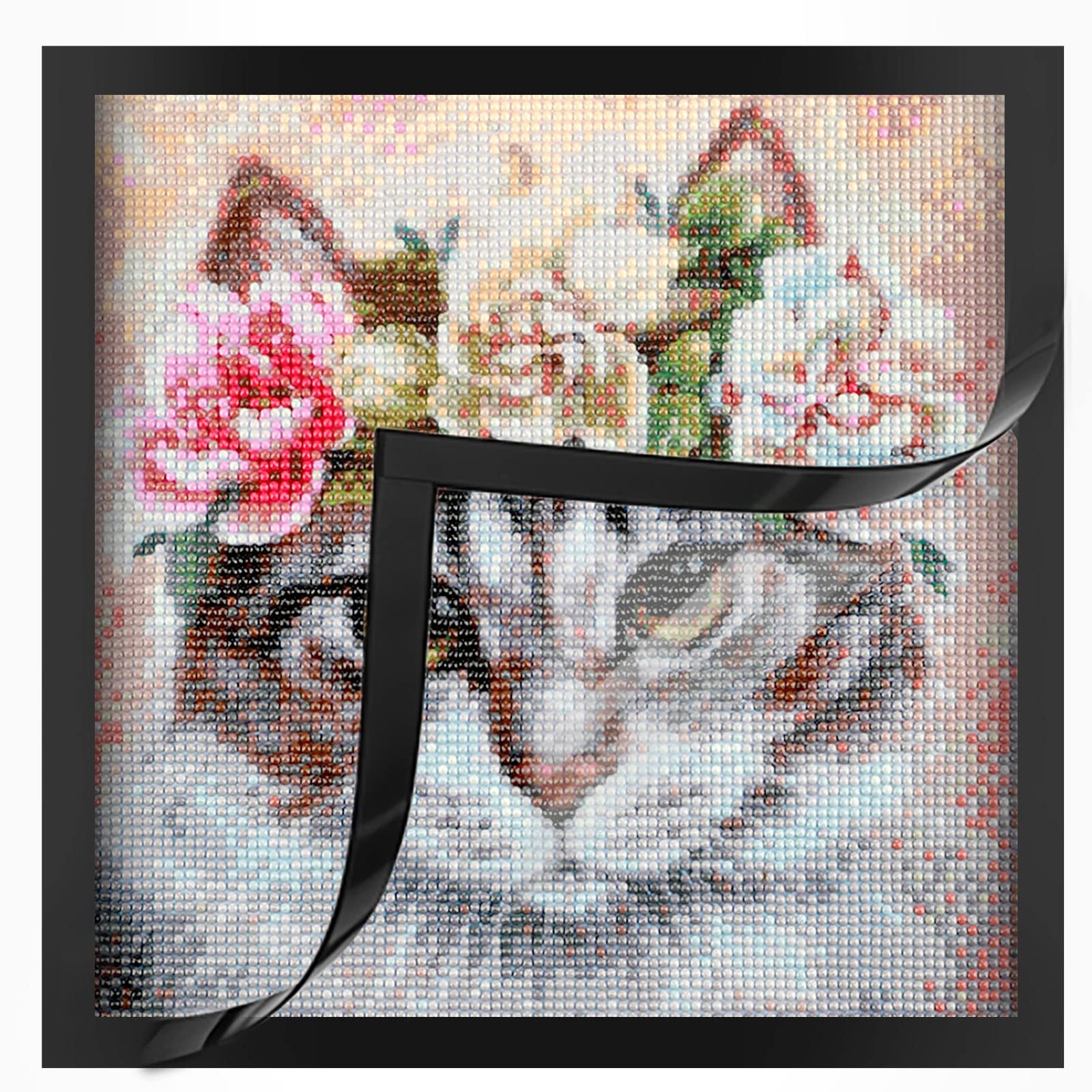Premium Diamond Painting Frame - PVC Magnetic Frame for Diamond Art Kits (11x11 Inch, Black) - Perfect for 9.8x9.8 Inch Paintings - Essential Accessory for DIY Craft Projects, Home Decor & Gift Making