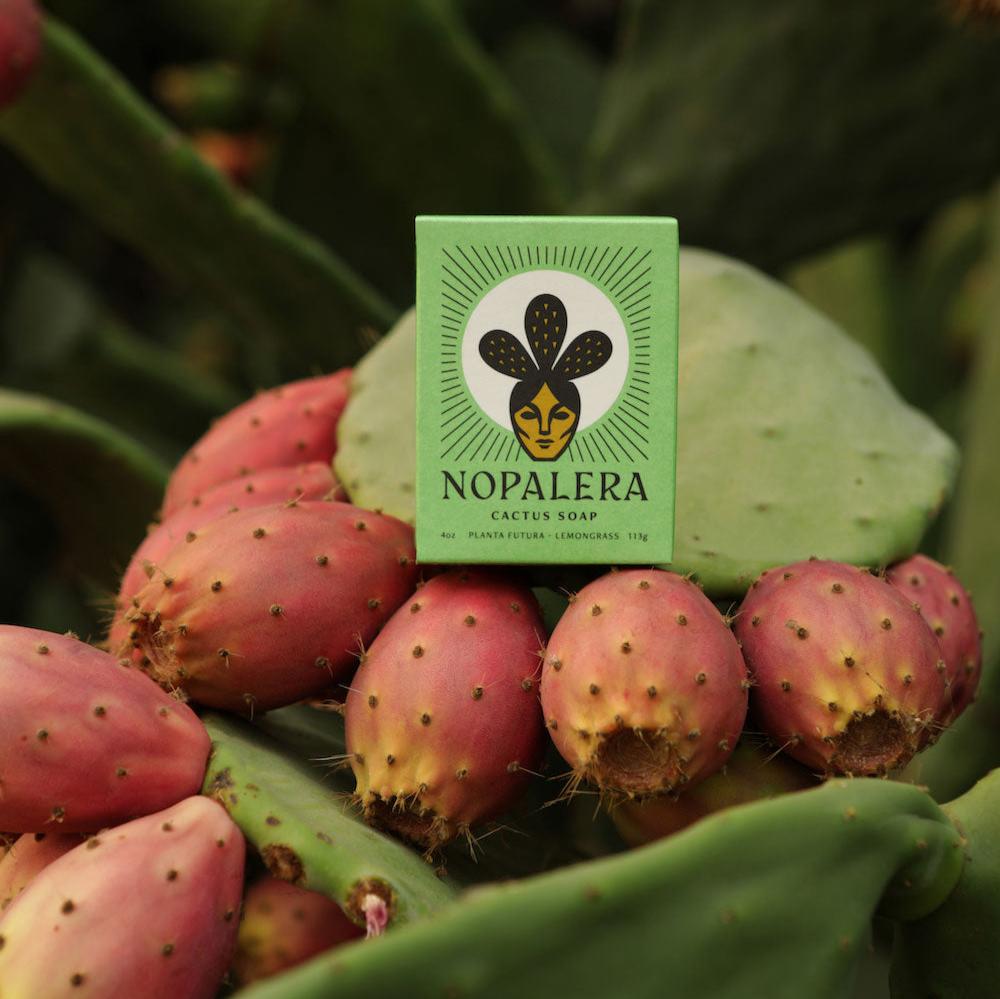 Nopalera Lemongrass Cactus Soap - Natural Exfoliating & Moisturizing Bar for Dry Skin - Perfect for Shower, Bath & Gift Sets