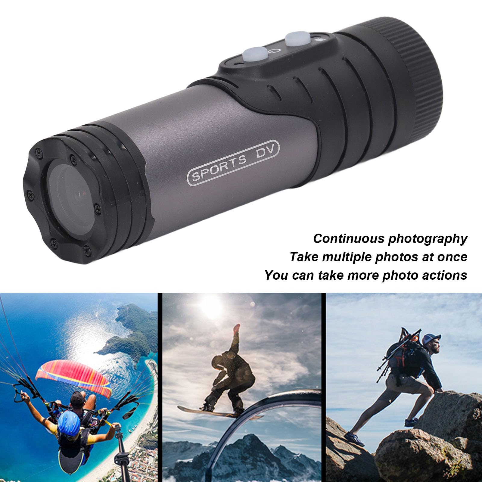 4K Waterproof Action Camera - 12MP Sports Camera with WiFi & 120° Wide Angle Lens - HD Helmet Camera for Diving, Skiing, Cycling & Outdoor Adventures (Black/Grey)