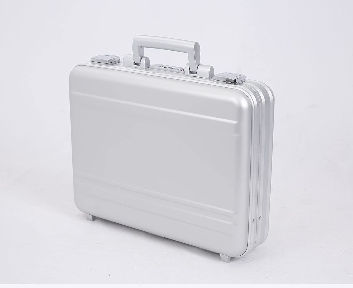TSA Approved 16.5 Inch Aluminum Security Briefcase with Combination Lock - Portable Metal Cash Box for Travel & Business (Fits 14