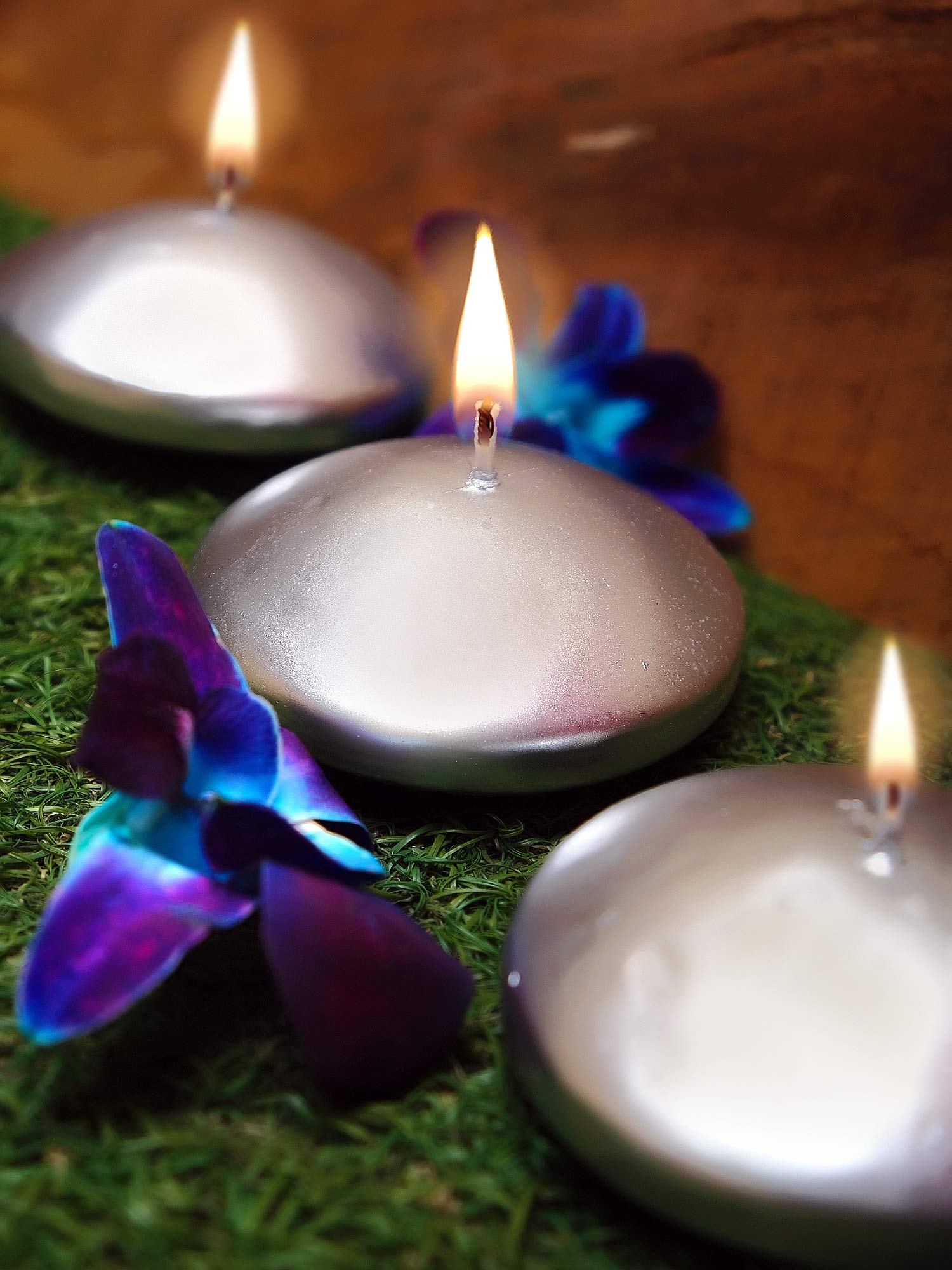 3 Pcs Unscented Golden Wax Floating Candles - 2