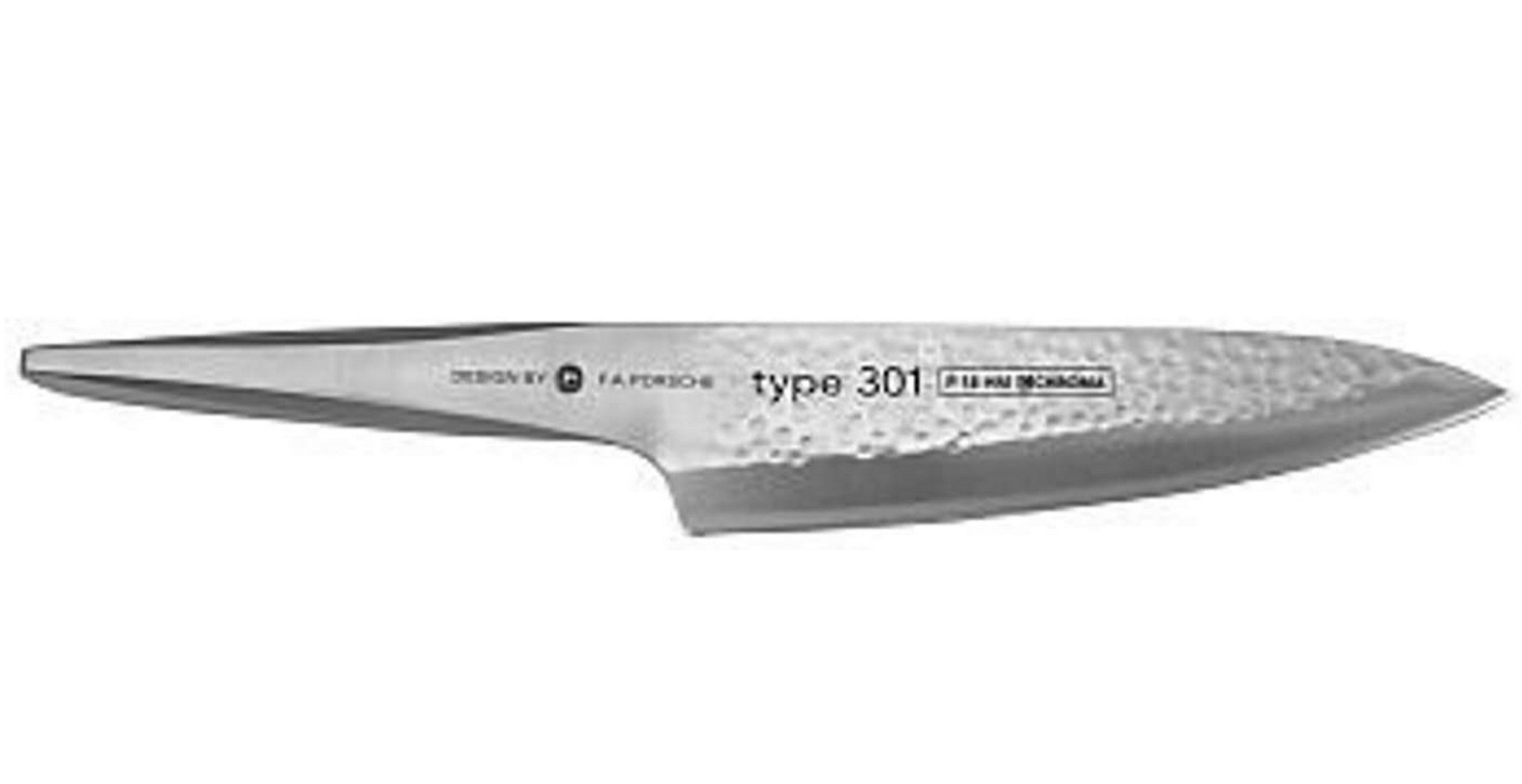 F. A. Porsche Chroma P18 HM Type 301 8-Inch Chef's Knife - Hammered Multicolor Blade - Professional Kitchen Knife for Cooking, Slicing, and Chopping - Perfect for Chefs and Home Cooks