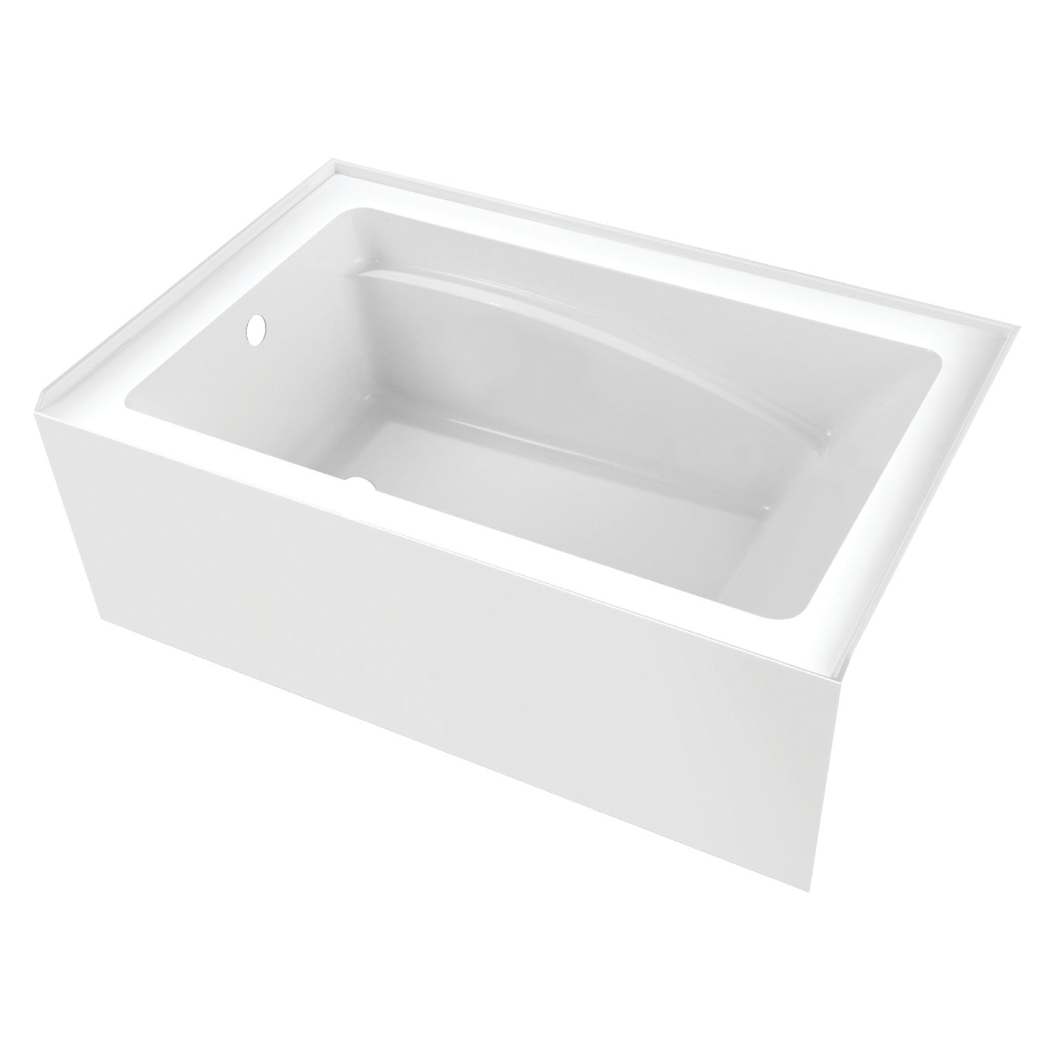 Aqua Eden 54 Inch Acrylic Rectangular 3 Wall Alcove Bathtub - Left Hand Drain, Glossy White - Perfect for Modern Bathroom Renovations & Spa-Like Retreats