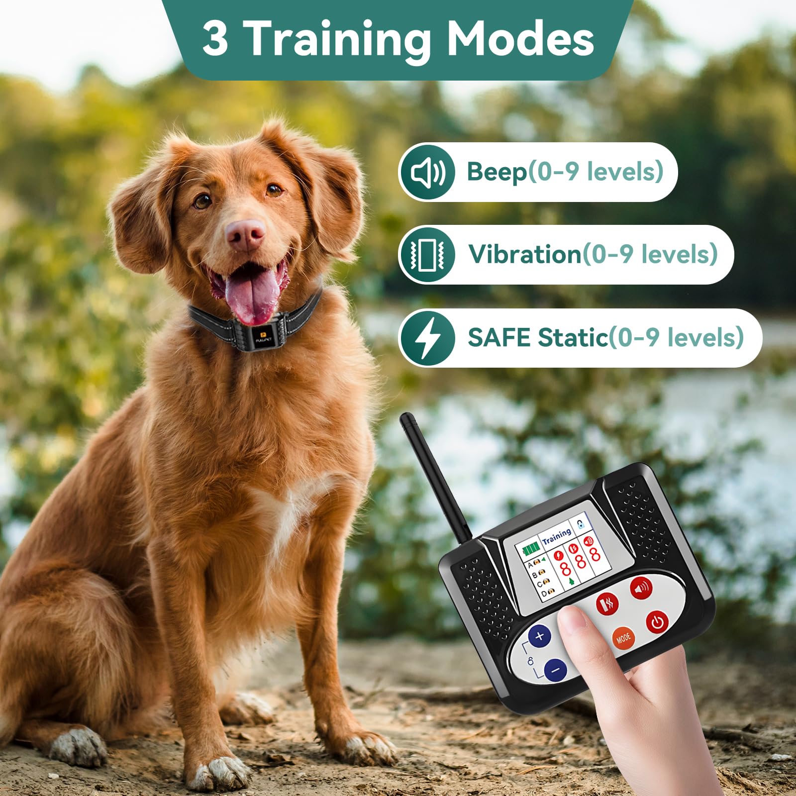 **2-in-1 Wireless Dog Fence System with Remote Training Collar – Electric Fence for Dogs, IPX6 Waterproof, Outdoor Yard Use for Safe Pet Containment & Training**    *(Use Case: Perfect for training and safely containing dogs in yards, gardens, or open outdoor spaces.)*