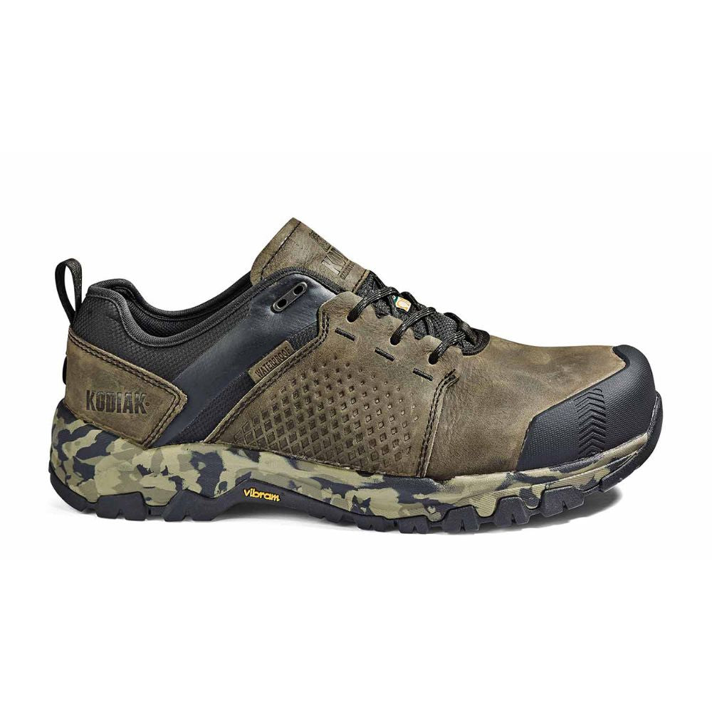 Kodiak Quest Bound Low Men's Waterproof Composite Toe Work Boots - Camouflage Design | Slip Resistant & Safety Toe for Construction, Hiking & Outdoor Work