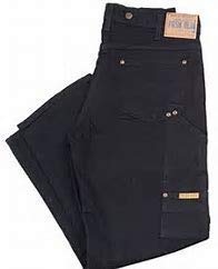 Men's Durable Work Jeans with 7 Pockets & Suspenders - Rinsed Black Denim Pants 32x34 for Construction, Farming & Outdoor Labor