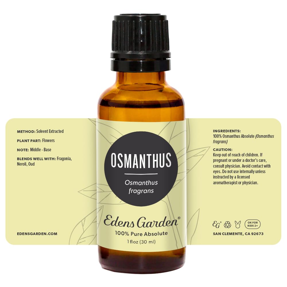 Edens Garden 100% Pure Osmanthus Essential Oil - Premium Grade, Undiluted, Natural Therapeutic Aromatherapy Oil for Diffusers, Skin Care, Face & Hair | 30ml (1 fl oz) | Perfect for Relaxation, Massage & Home Fragrance