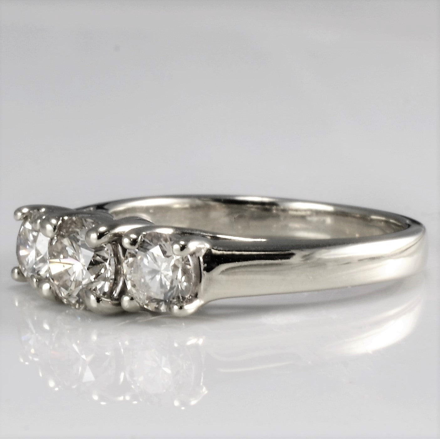 0.90ctw Three Stone Diamond Engagement Ring - SI2 Clarity, L/M Color, Size 5.25 - Perfect for Proposals, Anniversaries & Bridal Jewelry