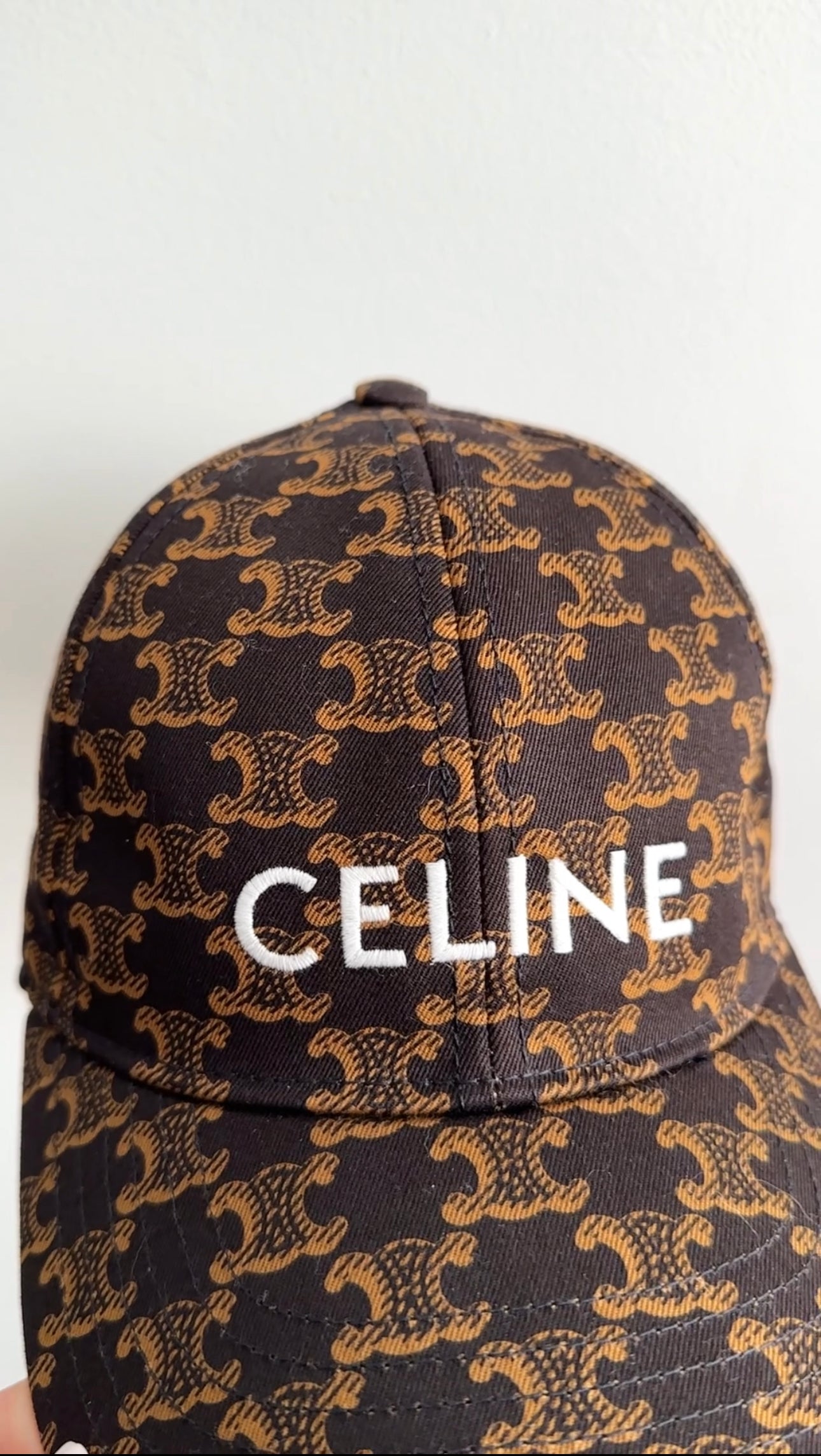 Celine Triomphe Black & Brown Logo Baseball Cap - Luxury Designer Hat for Women & Men | Perfect for Streetwear, Travel & Fashion Outfits