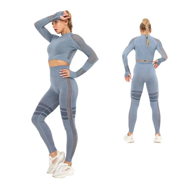 Women's Cropped Yoga Top & Shorts Set - Breathable Workout Outfit for Gym, Running & Lounge Wear | Perfect for Yoga, Pilates & Fitness Training
