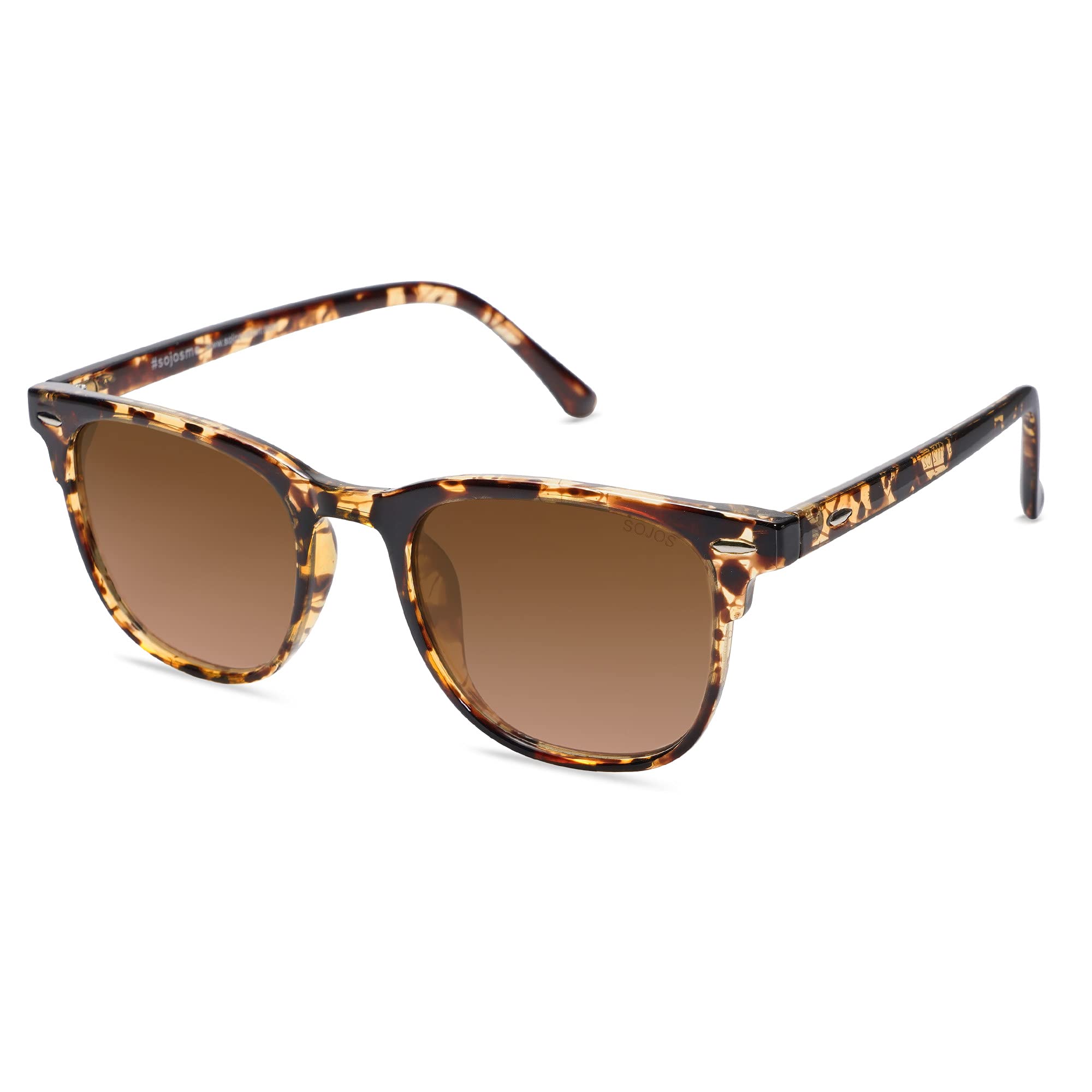 SOJOS Retro Vintage Square Polarized Sunglasses for Women & Men - UV400 Protection, TR90 Lightweight Frame (SJ2112) - Perfect for Driving, Beach & Outdoor Activities