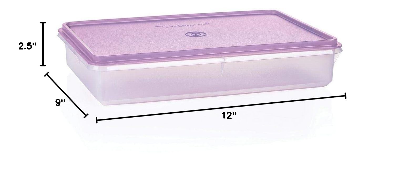 New Tupperware Large Cold Cut Keeper Snack N Stor Container with Lilac Seal (1-Pack) - Perfect for Picnics, Lunch Boxes & Food Storage