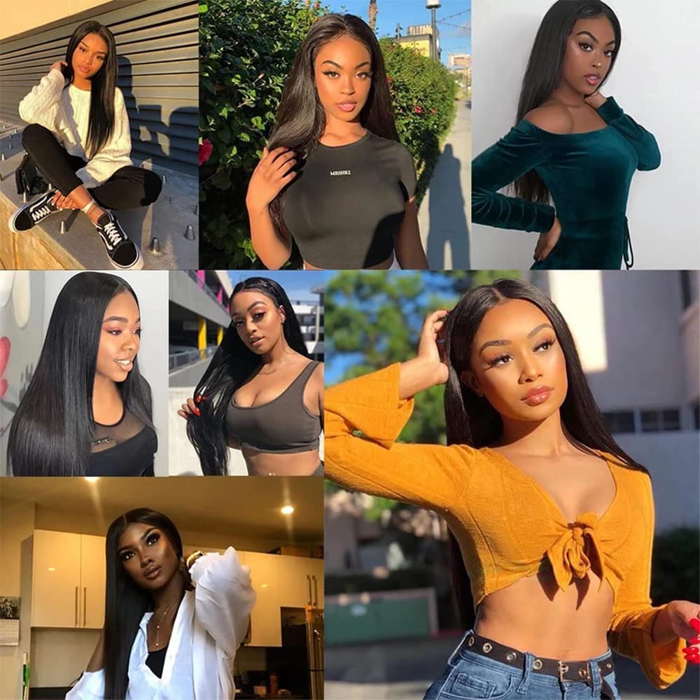10A Brazilian Straight Human Hair Bundles 26 28 30 Inch - 100% Unprocessed Virgin Hair Weave - 3 Bundles Deal - Perfect for Sew-in Weaves, Clip-in Extensions & Ponytails