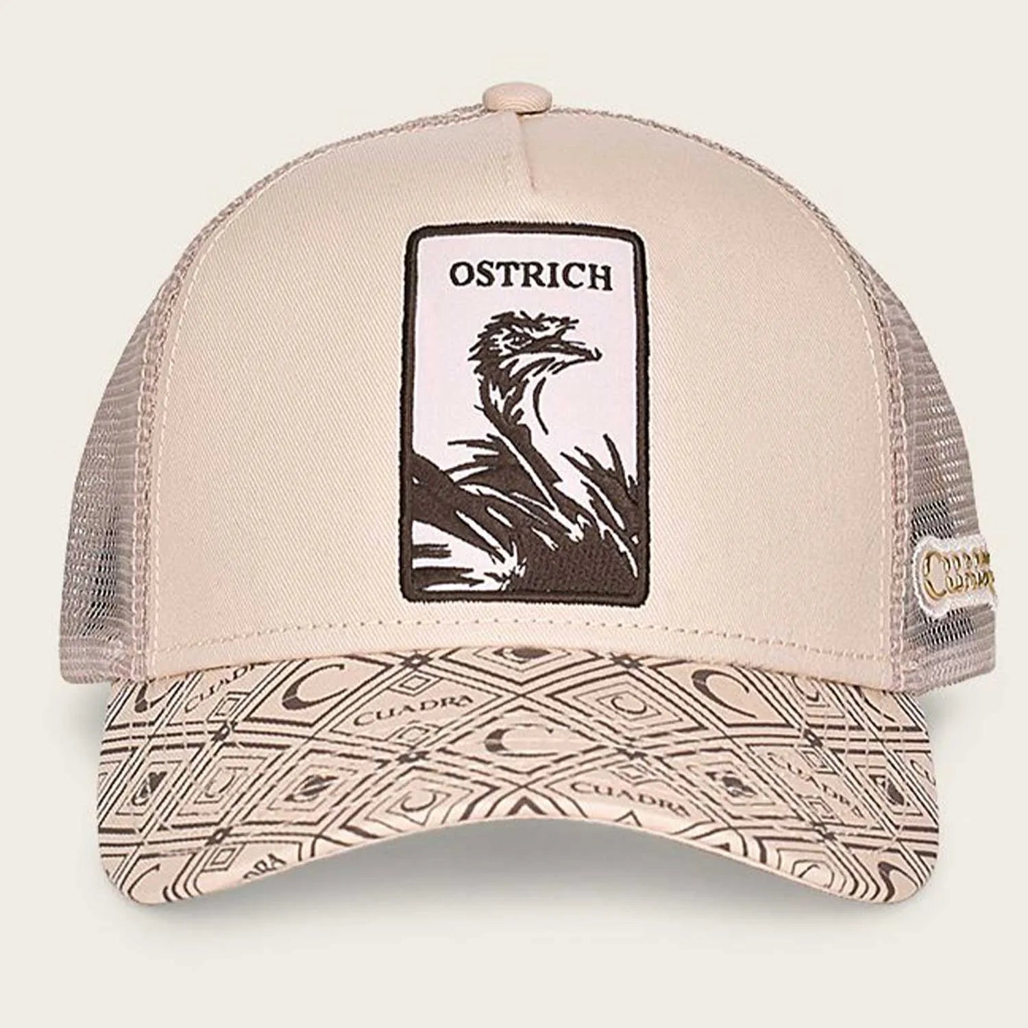 Ostrich Leather Cuadra Beige Cap for Men - Stylish & Durable Fashion Hat for Outdoor Activities, Travel & Casual Wear