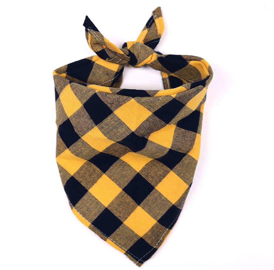 ChezAbbey 5-Pack Classic Plaid Dog Bandanas - Adjustable Pet Scarves, Triangle Bibs & Kerchiefs for Small Medium Large Dogs - Perfect for Birthdays, Holidays & Daily Wear (Dog Burp Cloths, Cat Saliva Towels, Pet Costume Accessories)