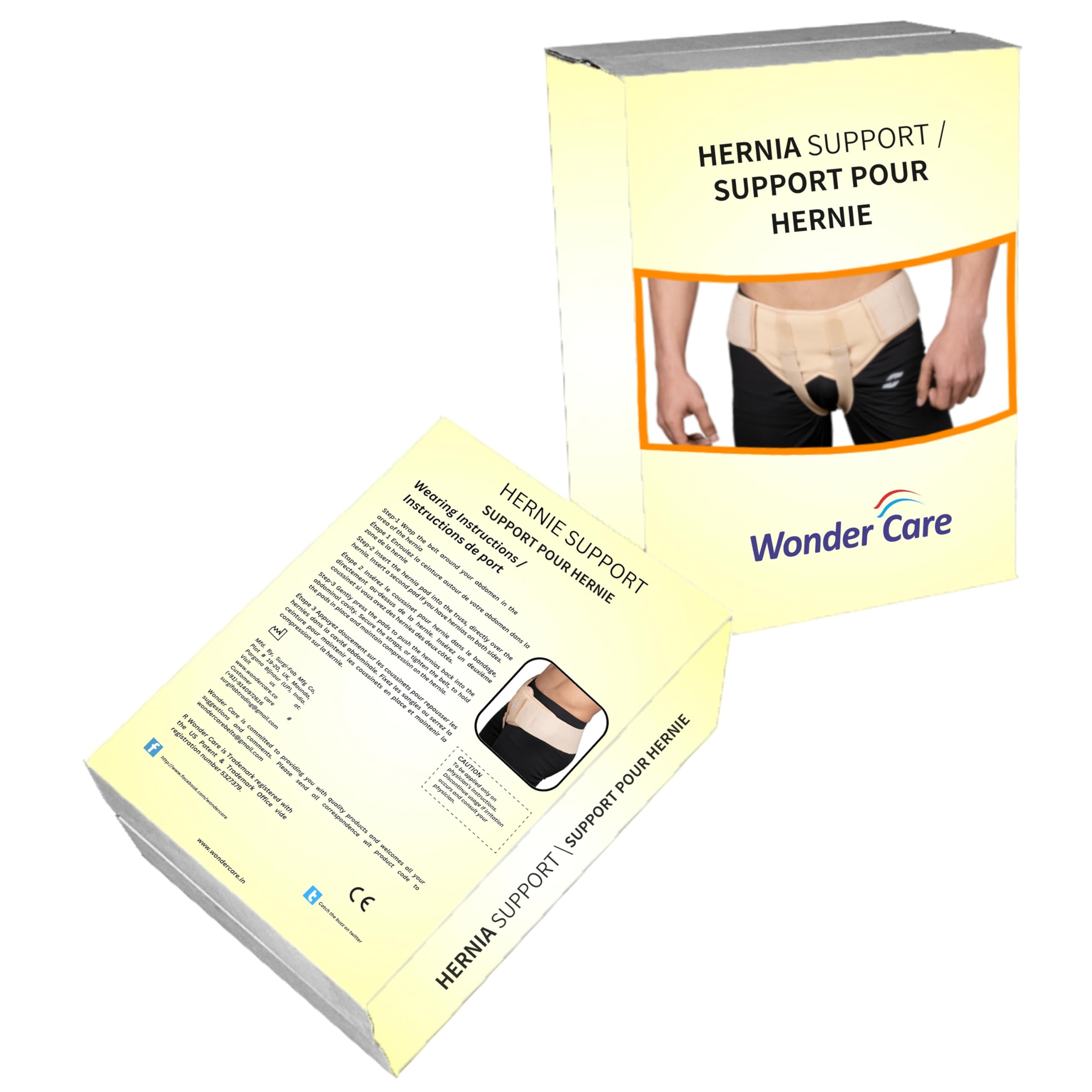 Wonder Care Inguinal Hernia Belt Truss Brace for Single/Double Hernia & Sports Hernia Relief - Adjustable Support with 2 Removable Compression Pads - Skin Tone (XX-Large, Double) - Ideal for Post-Surgery Recovery, Workout Support & Daily Comfort