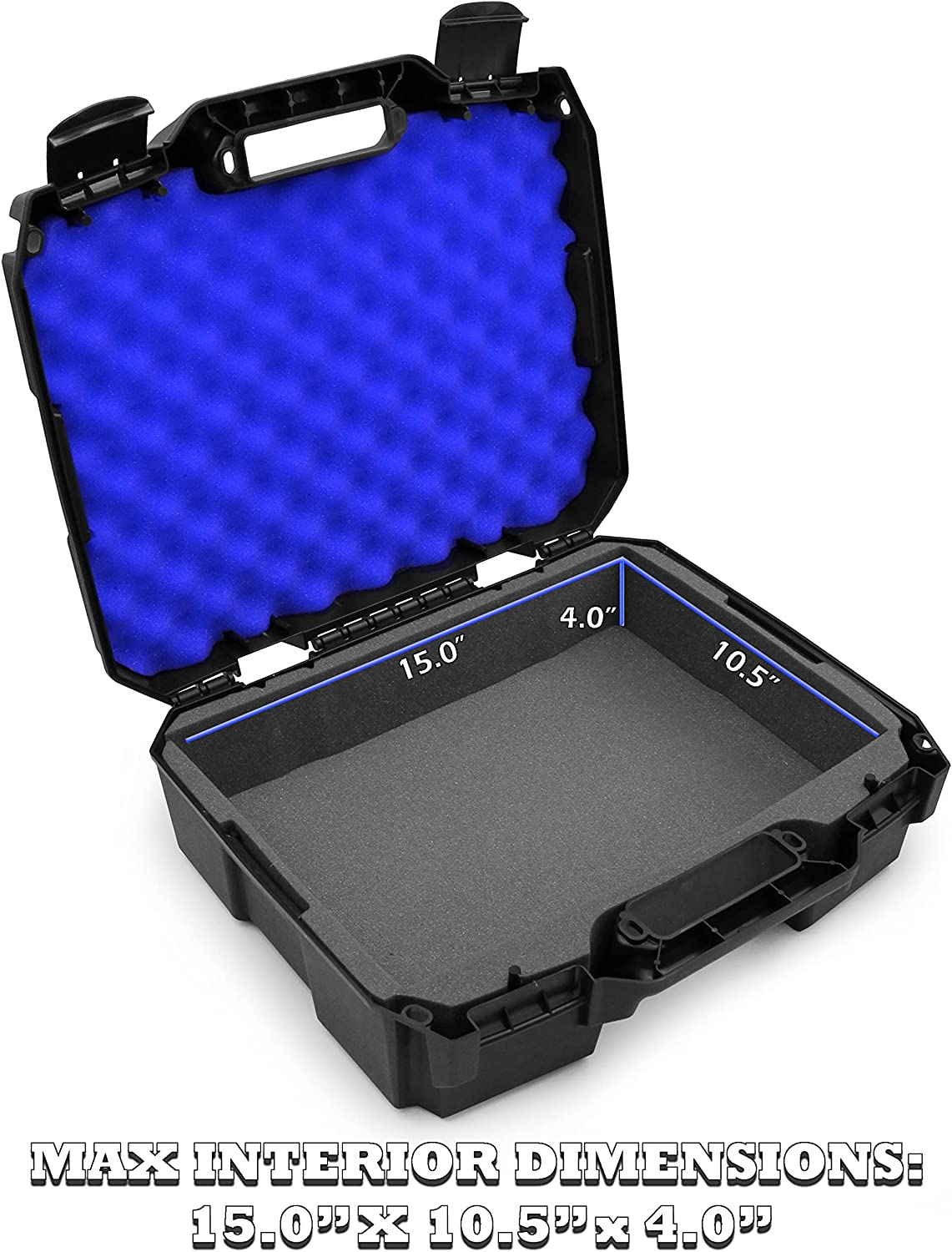 CASEMATIX 15.6 Inch Shockproof Laptop Case with Protective Foam Padding - Durable Hard Shell Travel Bag for 15
