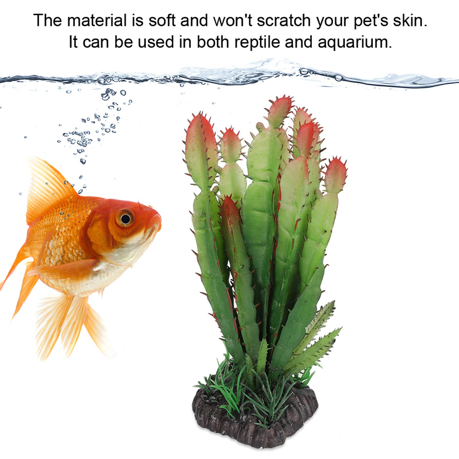 Realistic Plastic Cactus Artificial Plants - Reptile Habitat Decor, Terrarium Landscaping & Aquarium Fish Tank Decoration | Perfect for Bearded Dragon Tanks, Gecko Enclosures & Tropical Fish Aquariums