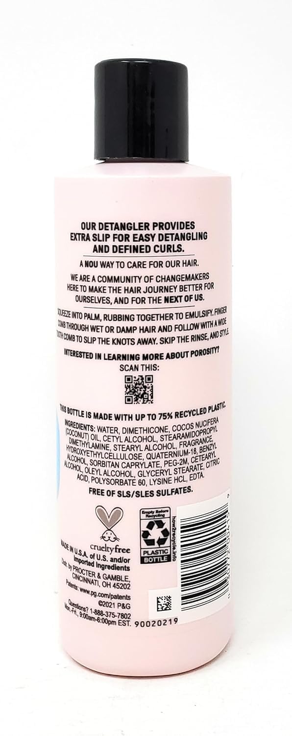 No Damage Detangling Conditioner with Coconut Oil for Curly & Coily Hair - 7.6 fl oz/225ml | Hydrating, Frizz Control, Sulfate-Free | Perfect for Daily Hair Care & Styling