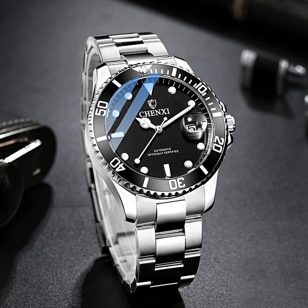 MASTOP Men's Rotating Bezel Blue Dial Luminous Watch - Gold Stainless Steel Band, Waterproof Analog Quartz Watch for Diving, Swimming & Outdoor Activities | Perfect for Business, Casual & Sports Wear
