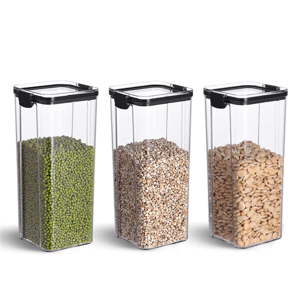 GRETD 3-Piece 1800ml Stackable Airtight Food Storage Containers Set - BPA-Free Kitchen Canisters for Dry Food, Coffee, Tea, Nuts, Cereal & Spices | Perfect for Pantry Organization & Meal Prep (Color: A)