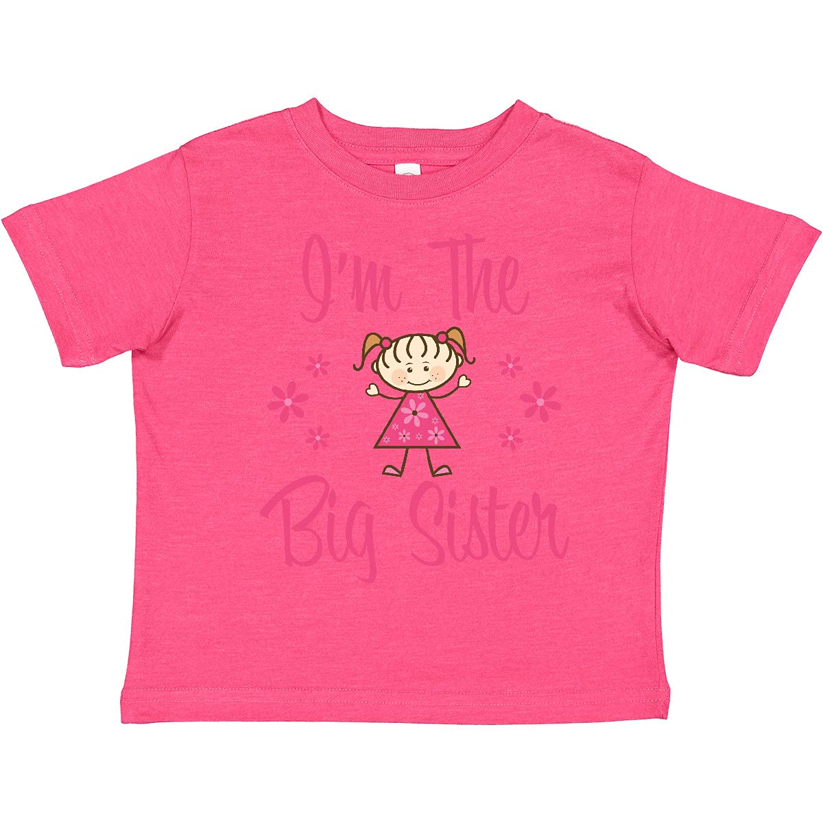 Inktastic Big Sister Toddler T-Shirt - Cute Sibling Matching Outfit for Toddlers & Babies - Perfect for Family Photos, Sibling Bonding & Special Occasions