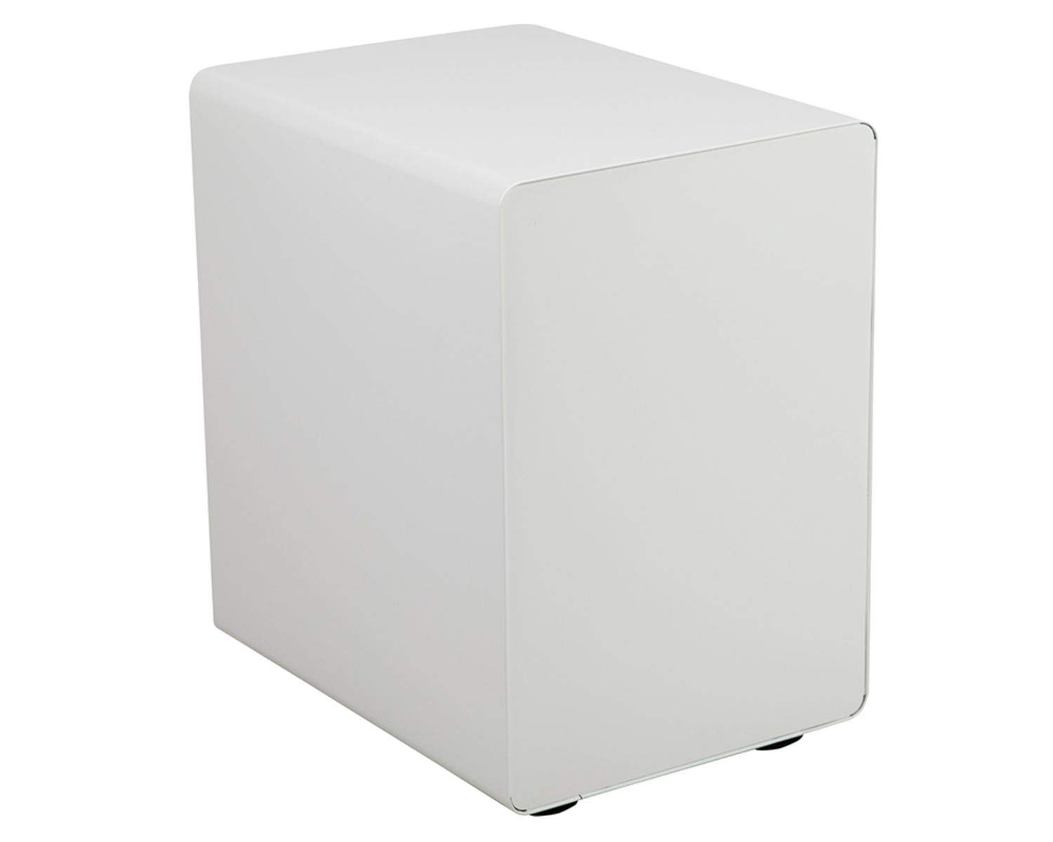 Flash Furniture Wren Ergonomic 3-Drawer Mobile Locking File Cabinet with Anti-Tilt Mechanism - Letter/Legal Size Drawers - White with Charcoal Faceplate - Perfect for Office, Home Office & Workspace Organization