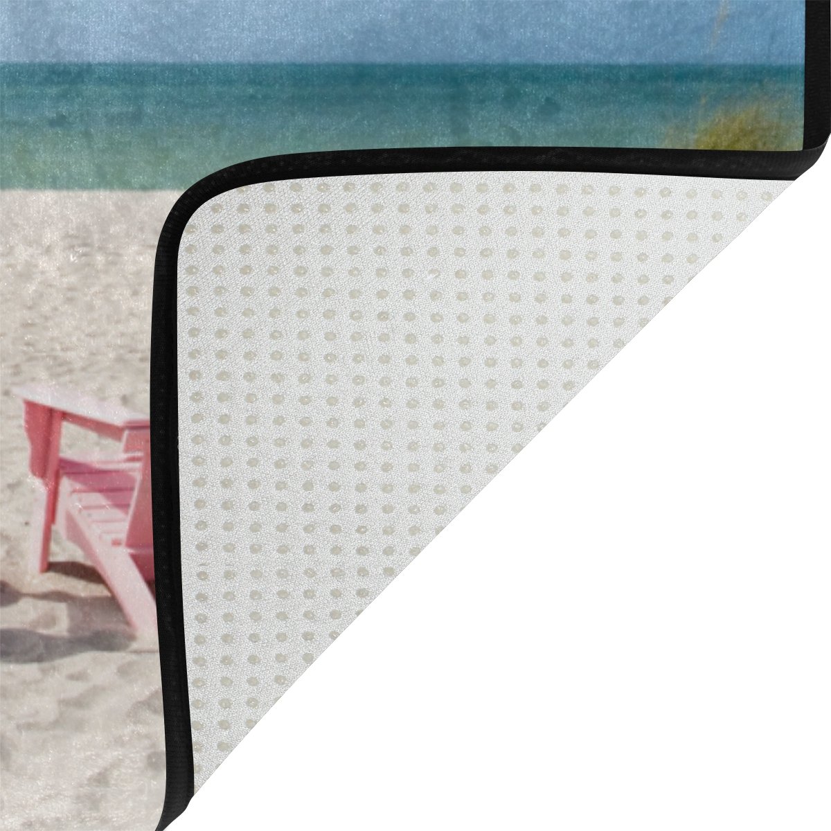 ALAZA Cooper Girl Beach Chair Doormat - Washable Non-Slip Floor Mat for Home Entrance, Patio & Poolside - 23.6x15.7 Inch Coastal Decor Rug