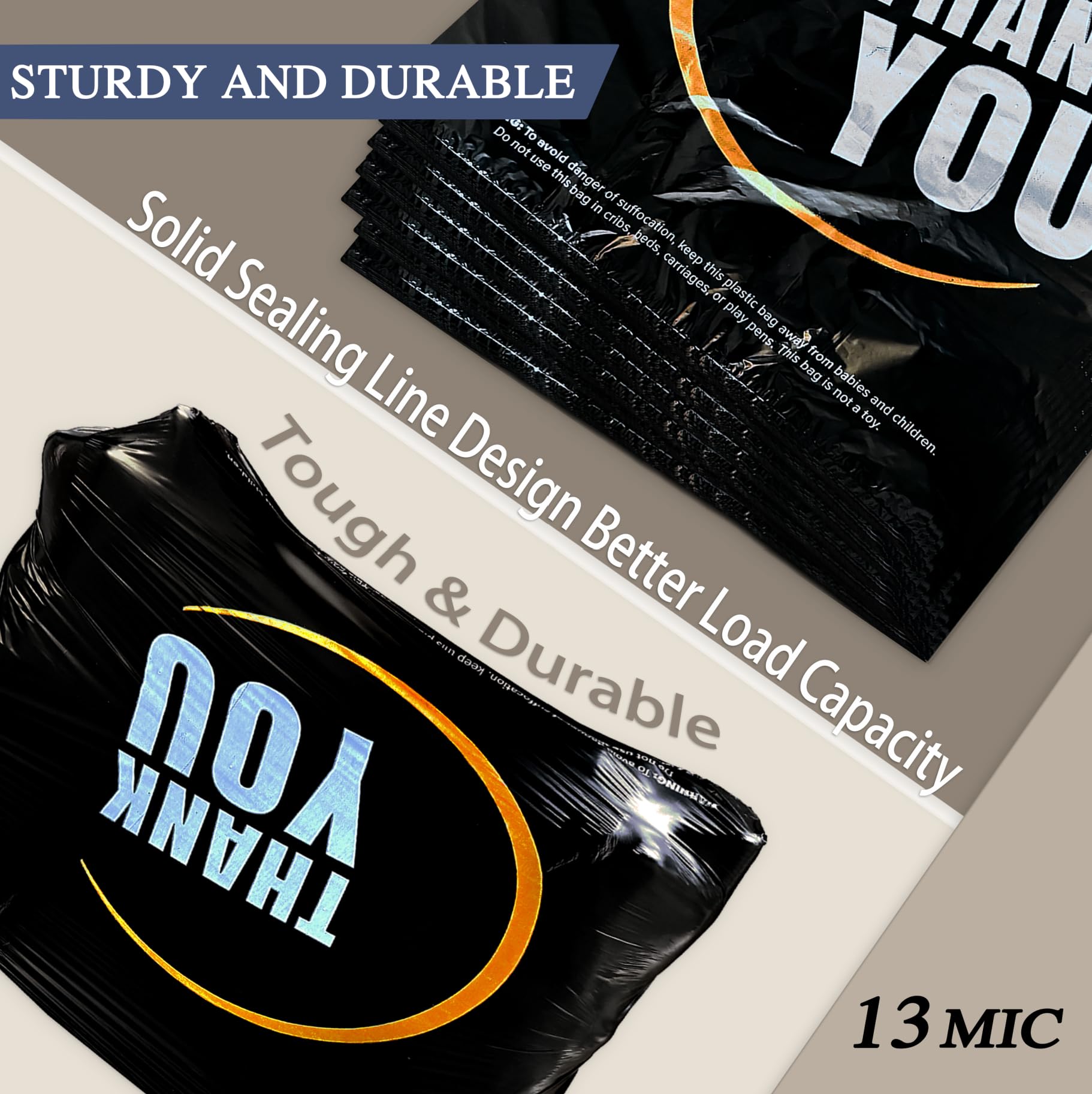 100 Count Black Plastic T-Shirt Bags with Handles - Retail Shopping, Merchandise & Disposable Supermarket Bags - Perfect for Stores, Boutiques & Grocery Shopping