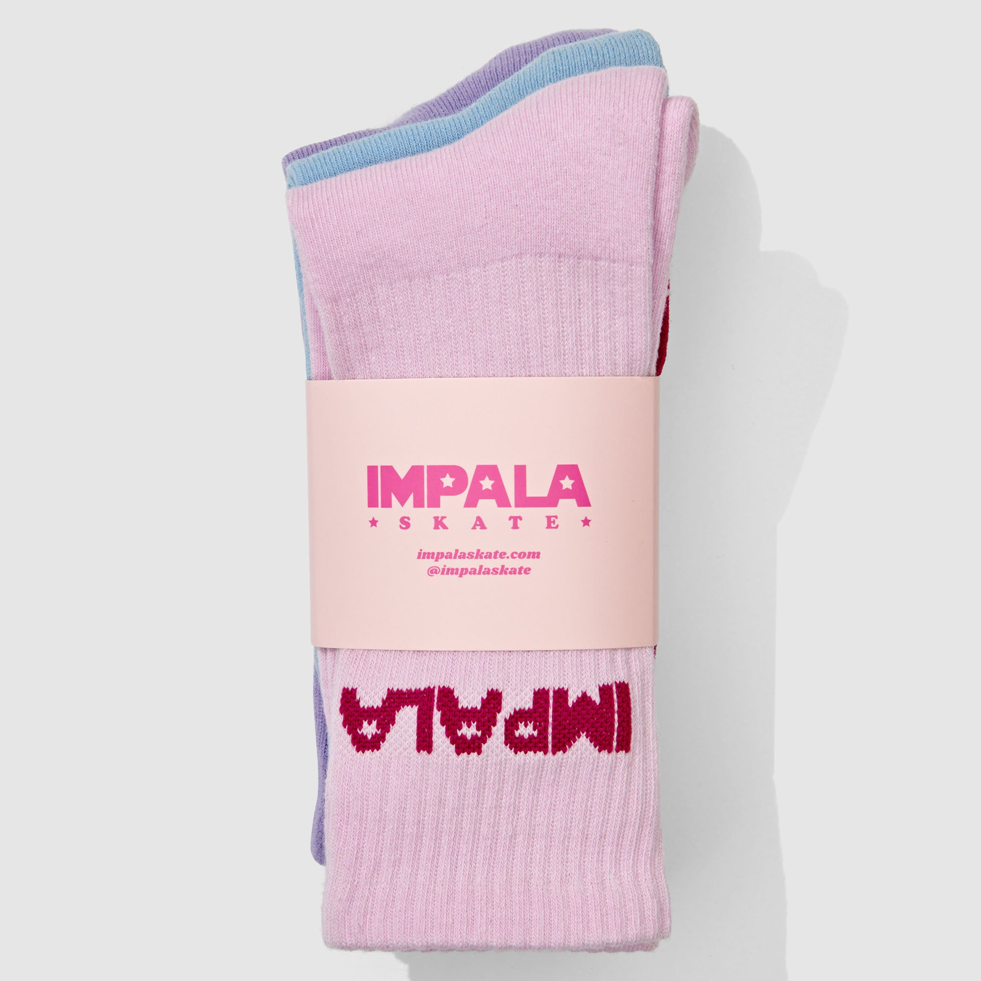 Impala Skate Socks 3 Pack - Pastel Color Cushioned Ankle Socks for Roller Skating, Roller Derby & Skateboarding - Soft & Breathable for All-Day Comfort