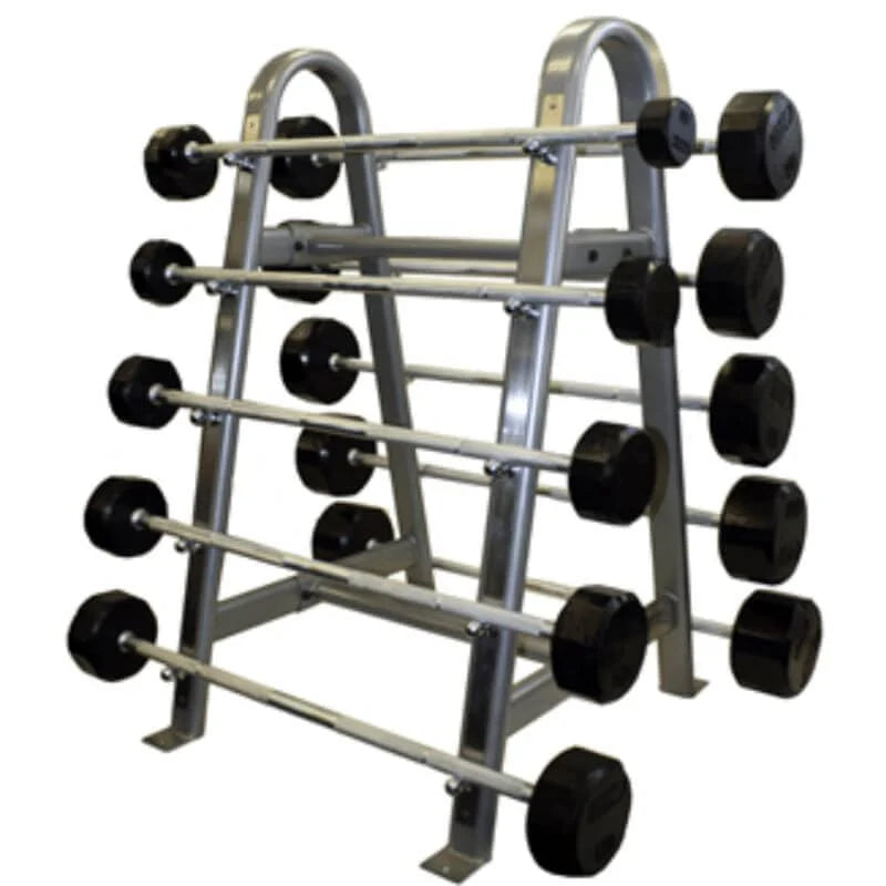 TROY COMMPAC TSBR110 20lbs-110lbs 12-Sided Rubber Olympic Barbell Set with Storage Rack - Perfect for Home Gym, Weight Training & Strength Workouts