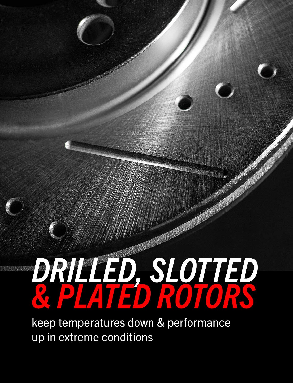 Power Stop K5729-26 Rear Z26 Carbon Fiber Brake Pads Kit with Drilled & Slotted Brake Rotors - High Performance Braking System for Cars, Trucks & SUVs - Perfect for Daily Driving, Racing & Off-Road Use