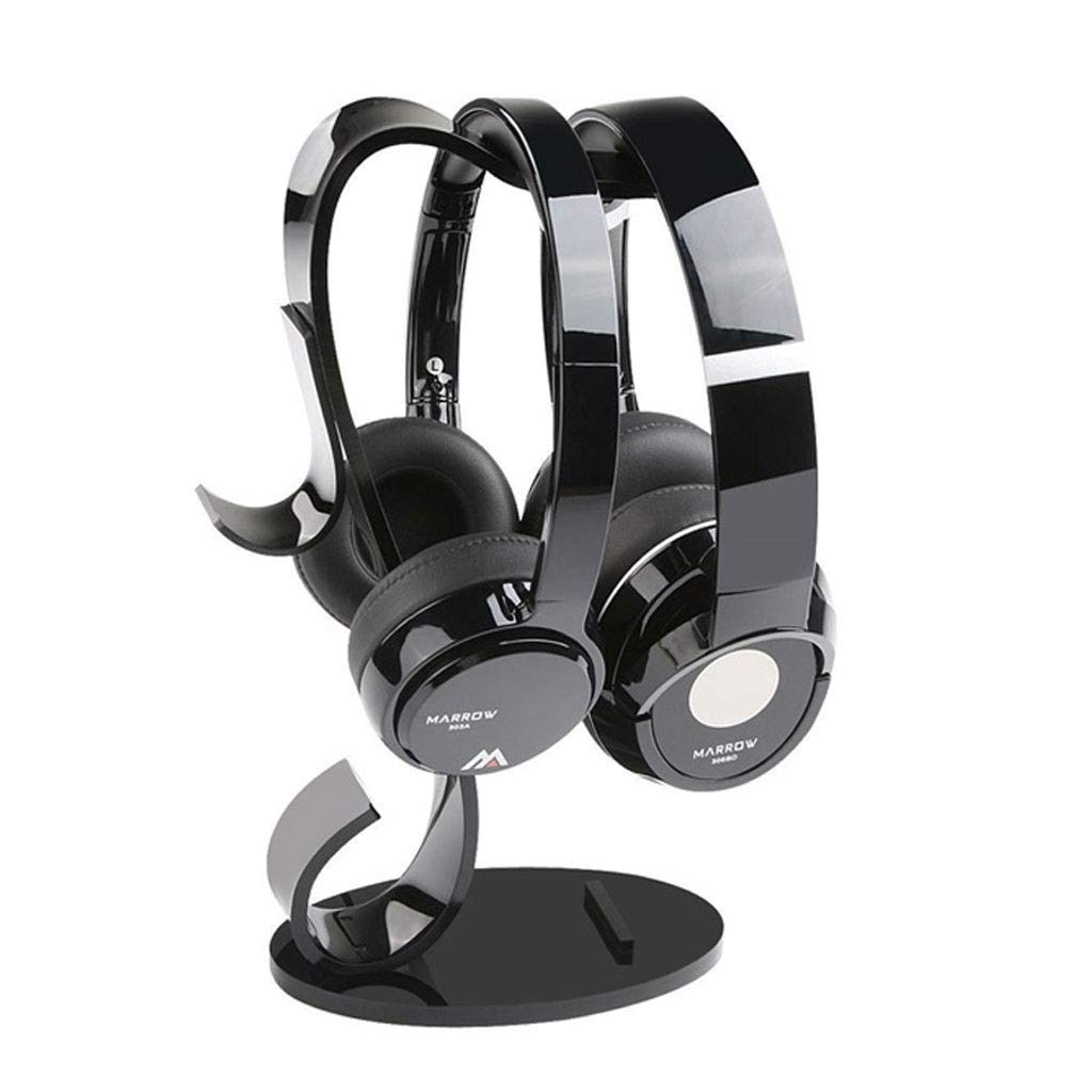 Fevilady Acrylic Headphone Stand - Dual Headset Holder for Gaming & Office, Earphone Desk Display Rack with Sturdy Base - Perfect for Gamers & Professionals (Color: C) - Organize Your Gaming Setup or Workspace in Style
