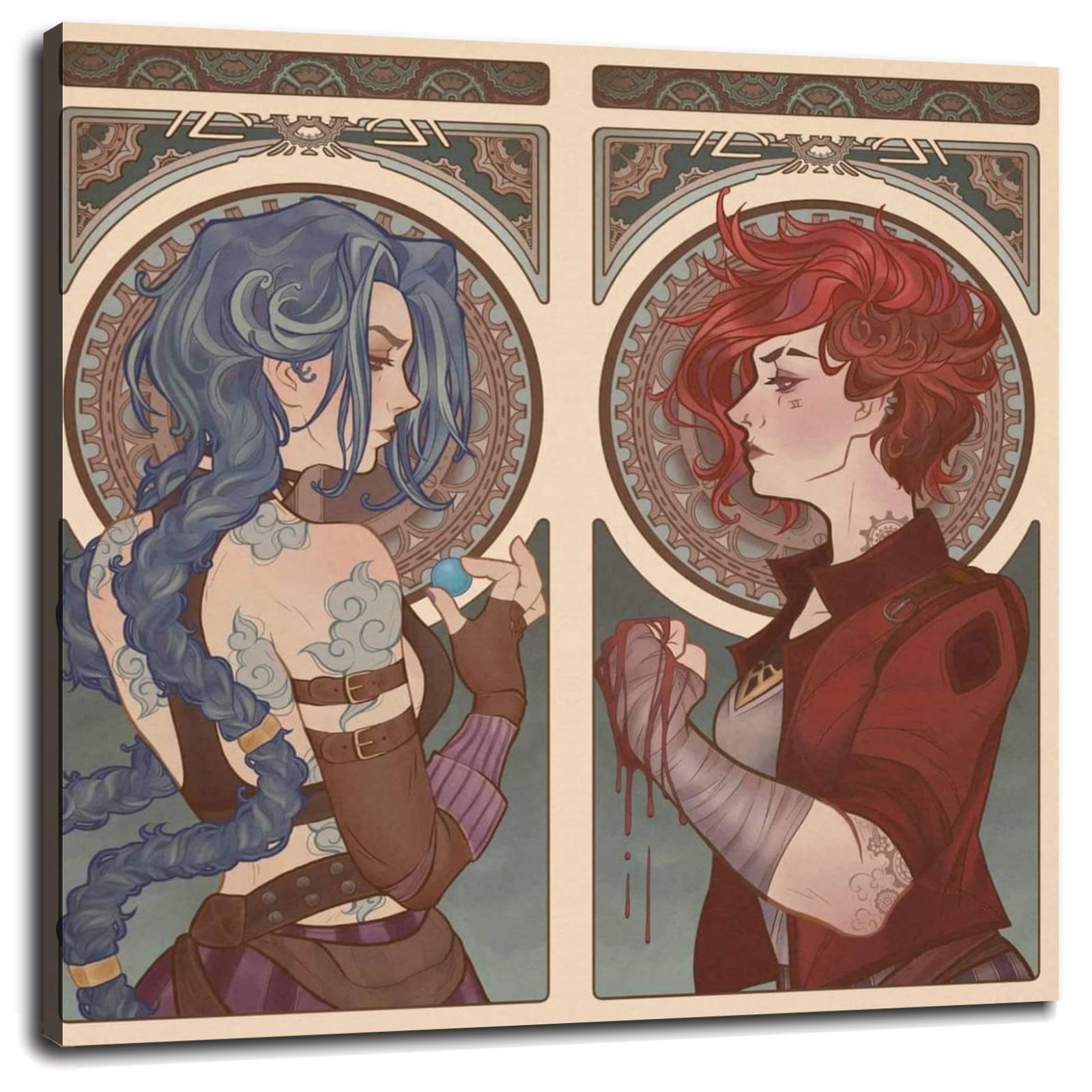 Arcane Anime Poster - Jinx & Vi Canvas Print Wall Art 12
