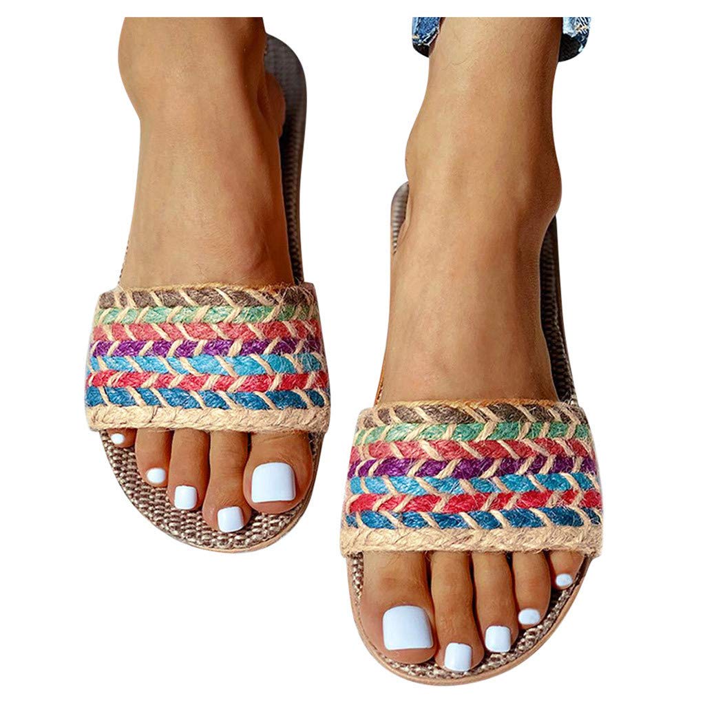 Women's Comfortable Wedge Heel Slippers & Roman Flat Sandals - Cute Casual Beach Shoes for Walking, Hiking & Outdoor Activities | Non-Slip Chunky Heel Footwear for Women