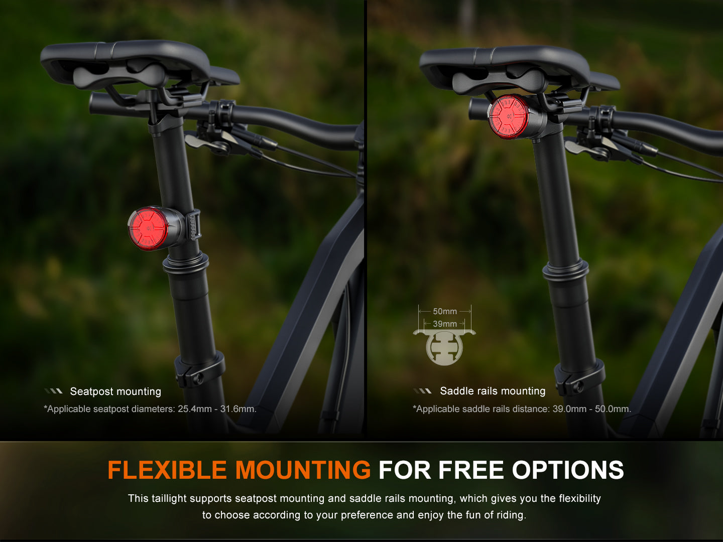 Fenix BC06R Smart Bike Brake Light - USB Rechargeable, 150 Lumen LED Bicycle Taillight with Auto-Brightness & Motion Sensor - Perfect for Night Cycling, Commuting, and Road Safety