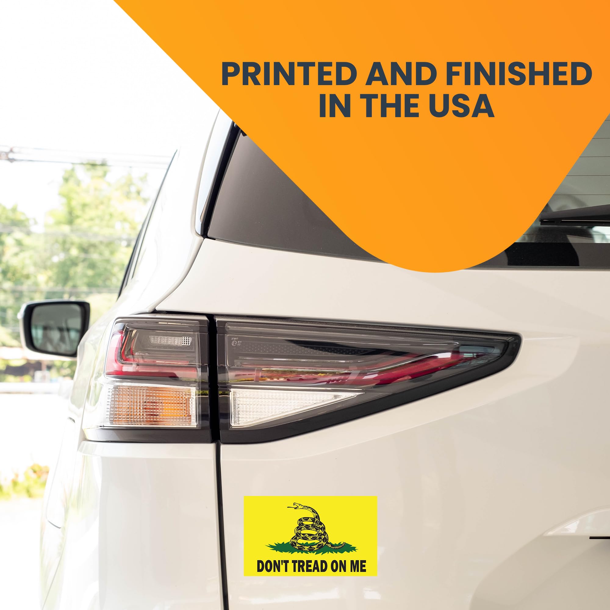 Don't Tread on Me Gadsden Flag Car Magnet - 3x5 Inch Heavy Duty Automotive Decal (2 Pack) - Yellow, Green & Black - Perfect for Cars, Trucks & SUVs - Show Patriotism on Your Vehicle