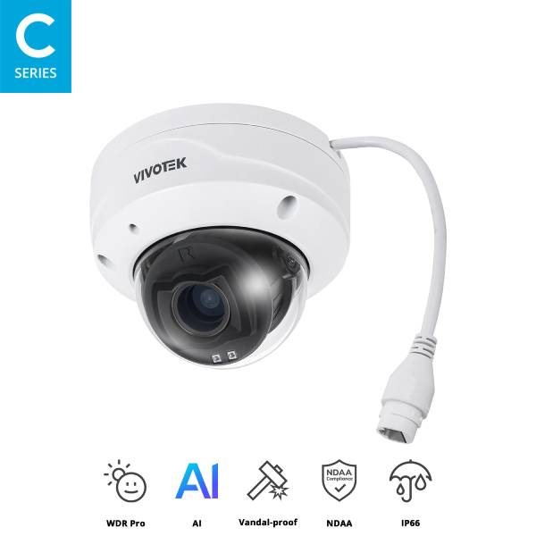Vivotek FD9383 HTV 5MP Motorized Dome Security Camera with 2.8-12mm Lens - Indoor/Outdoor Surveillance for Home & Business Security