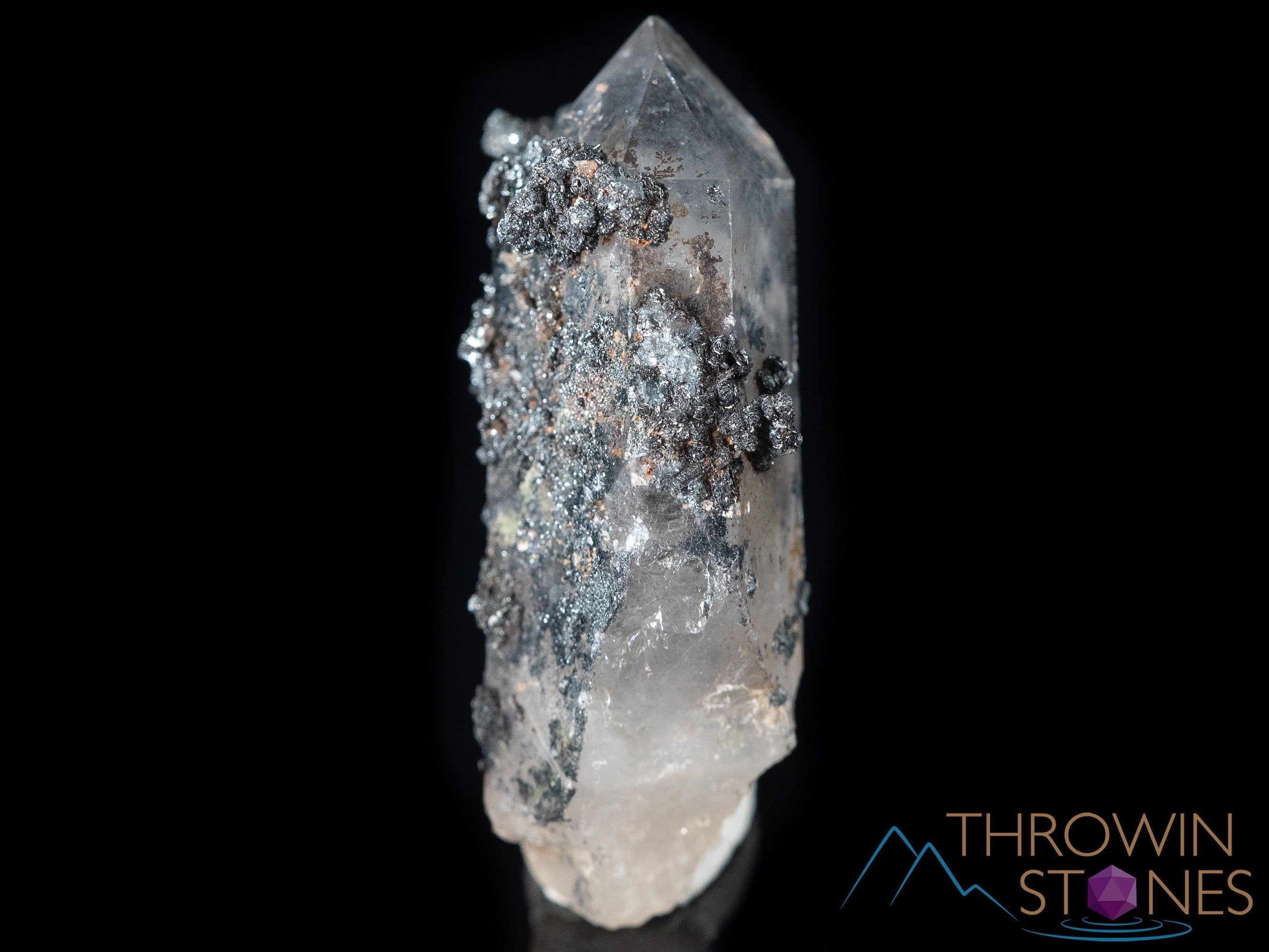 Natural QUARTZ Raw Crystal Cluster with Specular HEMATITE - Healing Stones for Home Decor, Housewarming Gift, Meditation & Spiritual Healing | Perfect for Office Desk, Living Room & Bedroom Decor