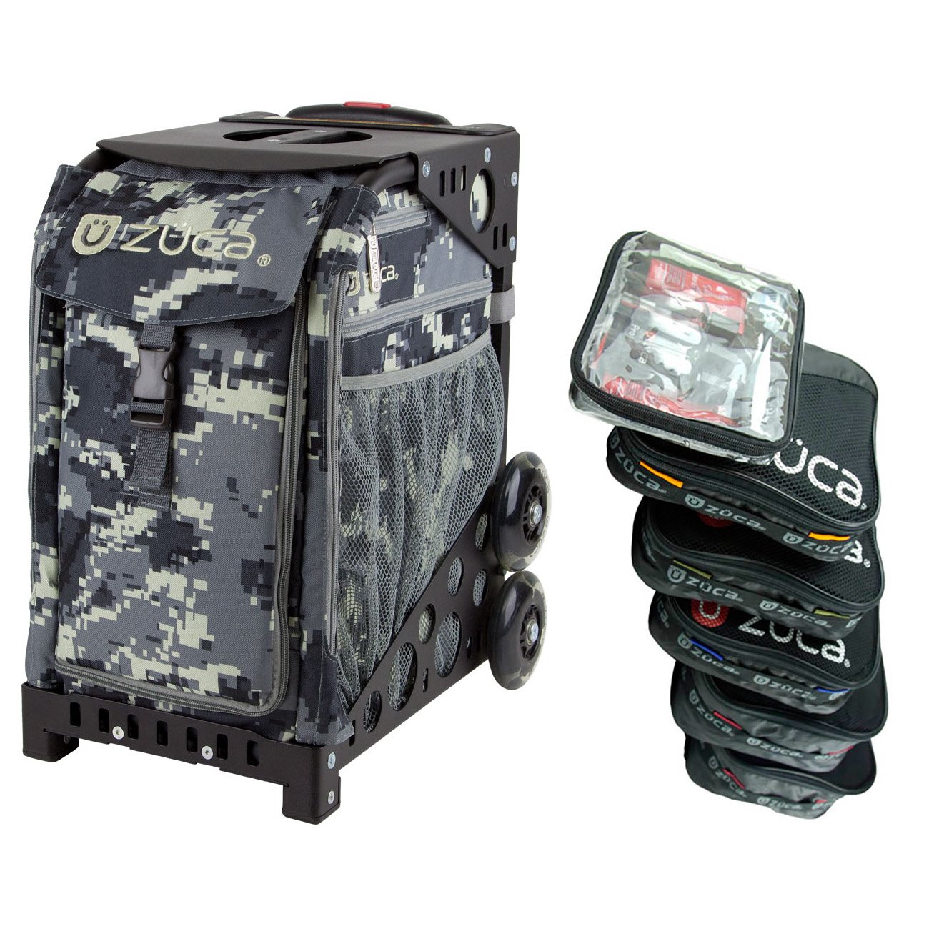 **ZUCA Anaconda Sport Insert Bag with Black Frame – Non-Flashing Wheels, 5 Packing Pouches & Toiletry Bag Bundle – Perfect for Travel, Gym & Sports Gear Storage**